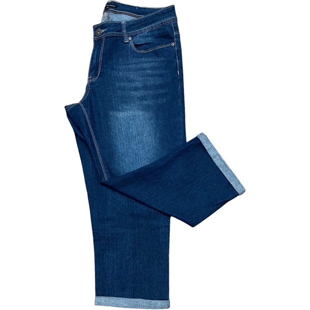 JONATHAN MARTIN Cuffed Capri Denim Jeans SIZE 12 Blue Stretch - Picture 4 of 10